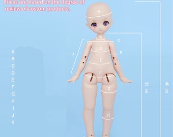 Custom BJD Doll Clothes: Dress, Wig, Hair, Eyes