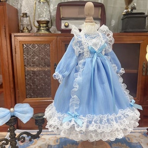 Robe pour poupée BJD : jupe en tulle bleue, accessoires pour cheveux, échelle 1/6 1/4 1/3