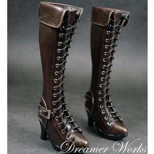 1/3 BJD Leather Boots Shoes SD Vintage High Heels Boots Inner 7cm Fashion Bjd Boots Leather Queen Boots Knight Boots,Doll Vintage Boots