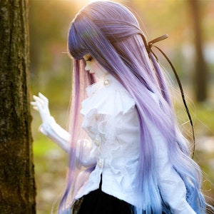 6-7“ 7-8&quot; 8-9&quot; 9-10&quot; 1/3  1/4 1/6 Bjd Multicolor Doll Wig 1/4 BJD WigMSD Wig for Doll Accessories,Long Bjd Wig Wavy Doll Hair for Dolls