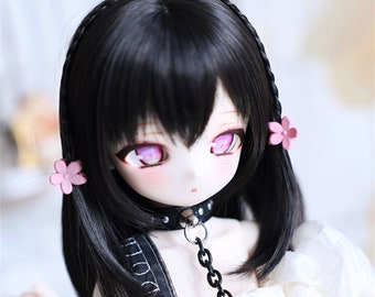 Custom BJD Doll Wig With Braid: 1/3, 1/4, 1/6, 1/8 Size