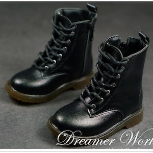 BJD Doll Lace-Up Ankle Boots: 1/3 Scale, Military Style