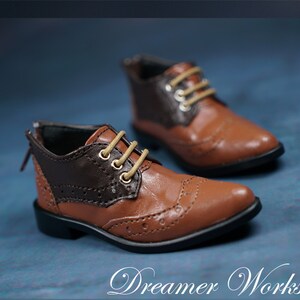 BJD Leather Lace-up Boots: SD17 Uncle Doll Shoes (9x3.5cm)