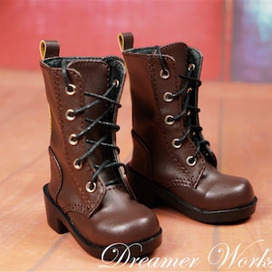 BJD Leather Ankle Boots, Fashion Doll Shoes, 1/3 1/4 Scale