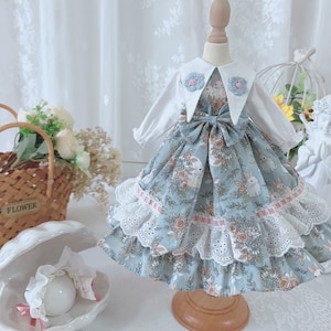 Bjd Doll Clothes Bjd Cute Outfits with Hairband 1/3 1/4 1/6 Bjd Lolita Dress for Minifee/Msd/Smart Doll/SDGR/SD13/SD16 Girl Doll Dress