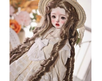 BJD Mohair Wig Middle Part Vintage Long Curly Hair (1/3 1/4 1/6)