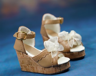 Chaussures de poupée à talons hauts bowknot : 1/3 SD BJD, 1/4 MSD sandales tendance