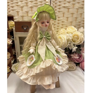 1/3 1/4 1/6 Bjd Dress Green Doll Princess Dress Cotton Doll Dress for Msd SD BJD Yosd Bjd Doll Dress , Bjd Skirt, Bjd Doll Outfit Clothes