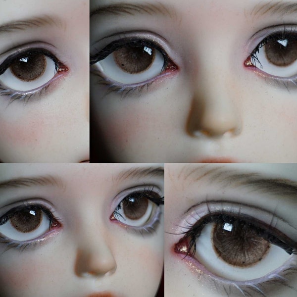 Bjd Eyes Brown Paire d'yeux en résine pour poupées Yeux réalistes Yeux de poupée Bjd Accessoriesr 8mm 10mm 12mm 14mm 16mm 18mm 20mm 22mm 24mm