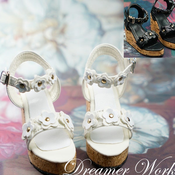 1/3 Bjd SD16 1/4 MSD High Heel Shoes Fashion Doll Shoes Flower Wedge Sandal High Heel Shoes for Doll Accessories