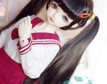 Parrucca BJD Bianca Lunga 8-9 1/3 Per Bambole LUTS SD DZ DOD MSD - HUAL-Fbe - Foto 3