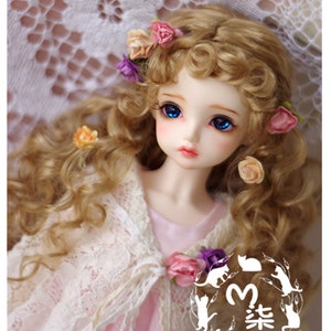 Long Curly BJD Doll Wig: Vintage Style, 1/6 1/4 1/3 Scale