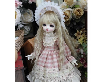 Pink Plaid Doll Dress: BJD Clothes, SD MSD Yosd Blythe Outfit