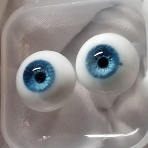 Pair of 8mm-24mm Realistic Glitter BJD Doll Eyes - Handmade Resin Toy Eyes for 1/3,1/4,1/6 Reborn & BJDs Blue Eyes