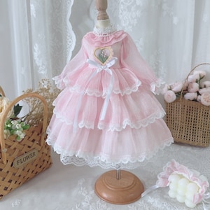 1/3 1/4 1/6 Blythe Pink Fashion Doll Clothes Bjd Girl Doll Dress Doll Outfits for Msd/AS58/AS62/AS60/SDGR/SD13/SD16 Girl/Smart Doll Clothing