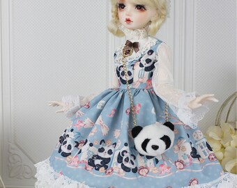 BJD Panda Lolita Dress 1/6 1/4 1/3 Doll Clothes Bjd Dress Vintage