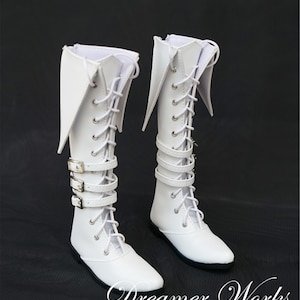 BJD Doll Boots: Long Leather Military Style, 1/3 & 1/4 Scale