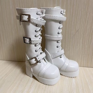 Botas de cuero negras para muñecas BJD, botas altas para 1/3, zapatos BJD SD, zapatos MSD 1/4, zapatos para muñecas Uncle, botas de cuero de moda para muñecas BJD.