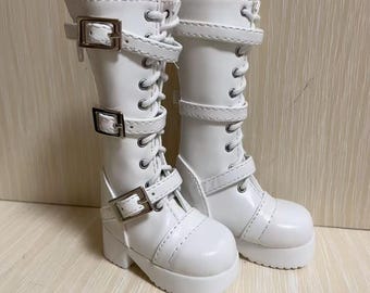 Black Leather Doll Boots: BJD, SD, MSD, Uncle Doll Shoes