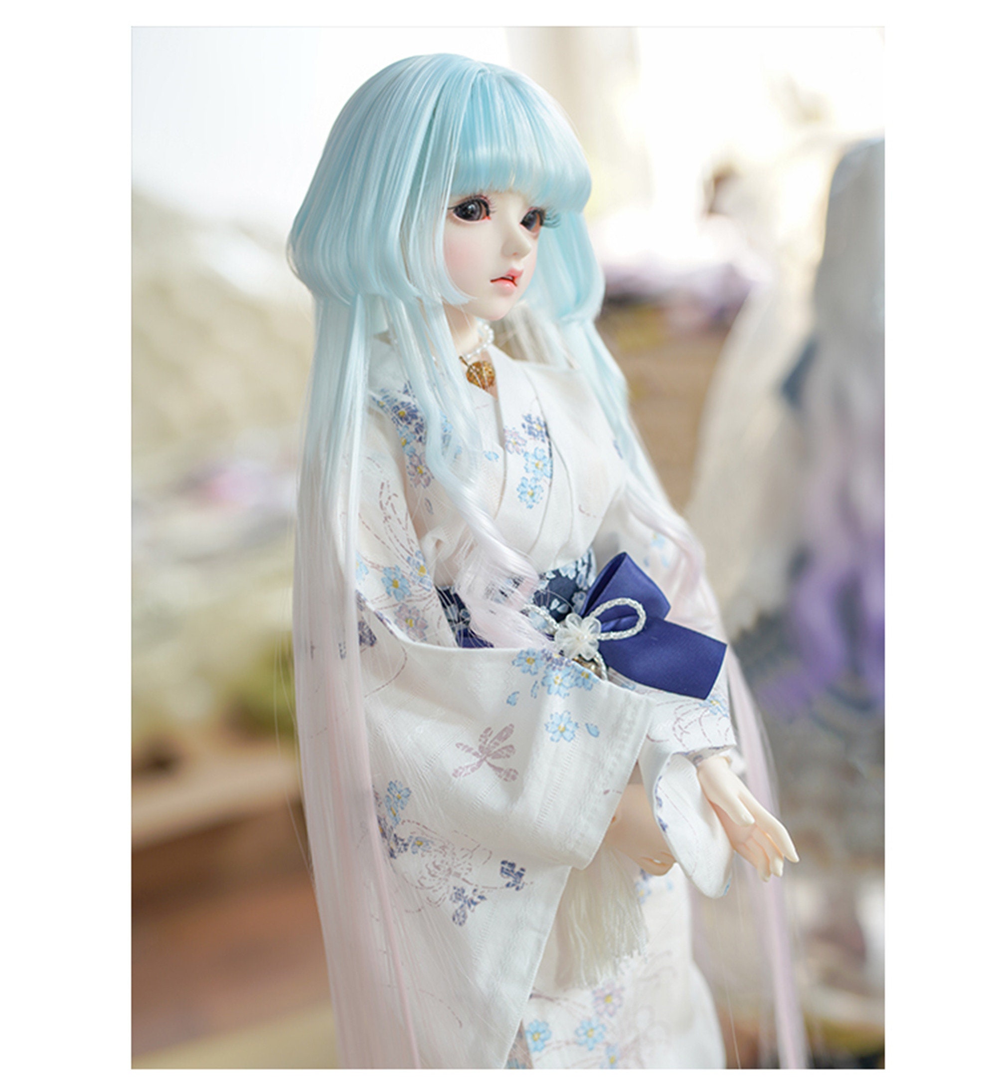 クラゲ BJD ドール用ウィッグ：ロングストレートファッションウィッグ