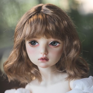 BJD Doll Wig with Bangs: Short Curly Hair, 6-10 Inch