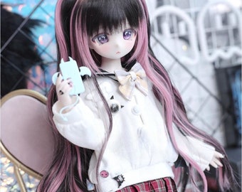 Double Ponytail BJD Doll Wig: Curly Hair for 1/6, 1/4, 1/3 Scale Dolls