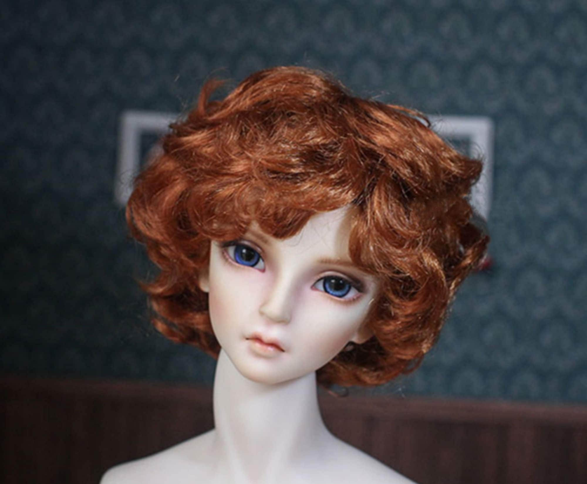 PERRUQUE courte pour poupée en Cheveux naturels Taille 13
