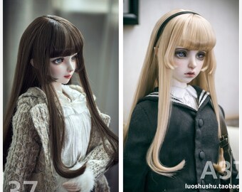 Fashion Doll Wig 1/3 1/4 1/6 Bjd Wig princess long straight hair, MSD SD Doll wig, bjd long wig, bjd wig 6-7" 7-8" 8-9" 9-10"