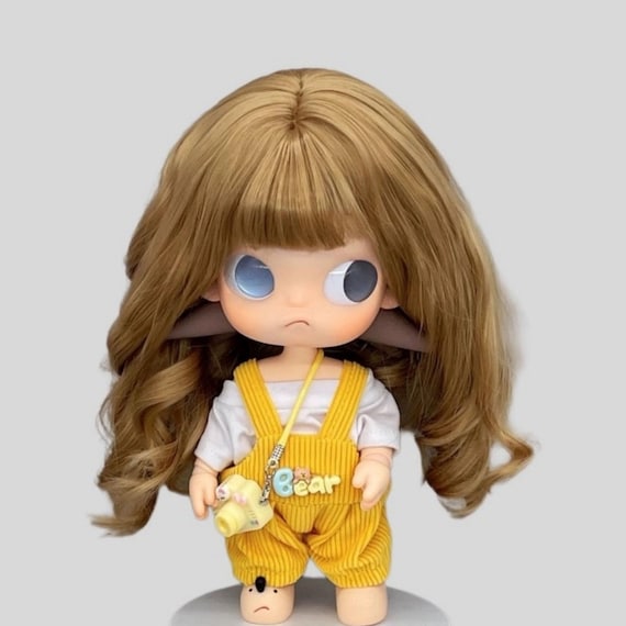 BJD Doll Wig Curly Hair for Blythe Zsiga Labubu Doll 24.5-26.5cm