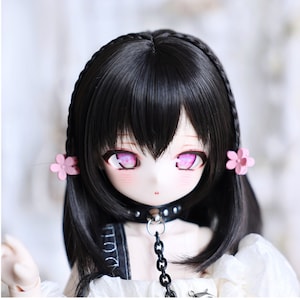 Custom BJD Doll Wig with Braid: 1/3, 1/4, 1/6, 1/8 Size