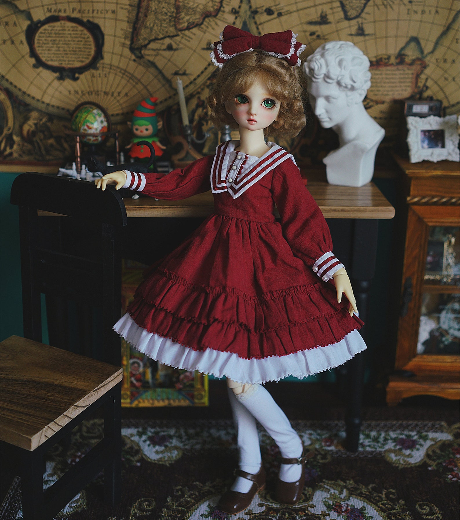 BJD Doll Clothed bjd outfit Lolita Red Dress for 1/6 Yosd 1/3 Etsy