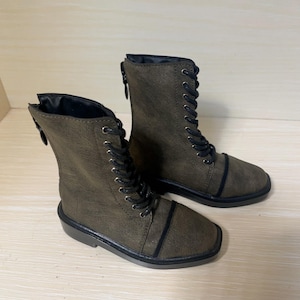 BJD Leather Boots for SD17 1/3 1/4 Uncle Dolls: Retro Square Toe