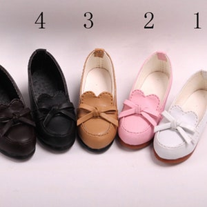 Leather Doll Shoes Bjd Causal Shoes 1/4 bjd shoes msd shoes,Simple Bowknot shoes for Girl Dolls for msd / mdd / angel philia / 1/4 BJD