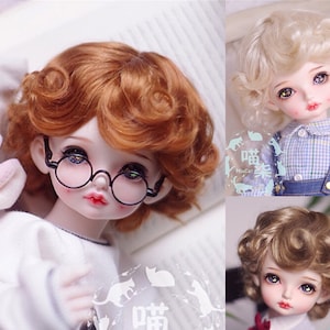 Curly BJD Doll Wig: Short Hair, 5-9 inch Doll Accessory