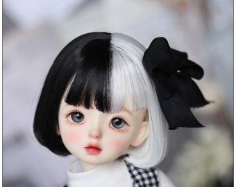 BJD Doll Wig: Short Two-Tone Hair, SD/DD/Smart Doll (6-10")