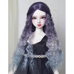 Custom Made Gradient 9-10&#39;&#39; 8-9&quot; 7-8&quot; 6-7&quot; Bjd Long Wavy Wig Blythe 25cm Head Long Curly Hair Doll Wig 1/3 1/4 1/6 for Doll Accessories