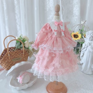 for 1/3 1/4 1/6 Msd SD BJD Yosd Bjd Doll Sweet Girl Pink Plaid skirt , Dolls Clothing, Bjd Skirt, Bjd Doll Outfit Dress