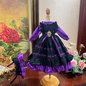 for 1/3 1/4 1/6 Bjd Doll Dress + Headwear Fashion Doll Clothes BJD outfitting for Yosd/Blyth/Msd/Smart Doll Clothing Bjd Outfit Blyth Dress