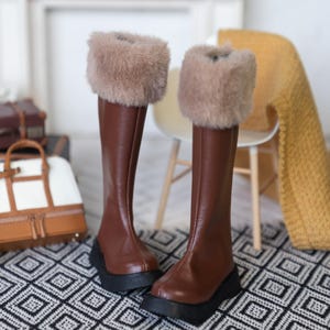 1/4 BJD Leather Boots, Fashion Doll Shoes 5.7*2.5cm