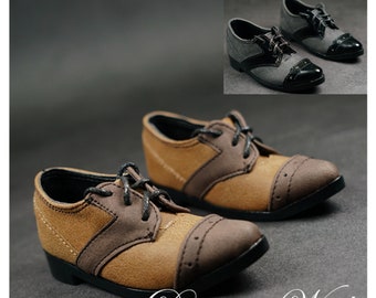 BJD Doll Shoes: Pointed Lace-up PU Leather Shoes (1/3, 1/4 SD)