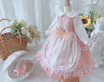 Pink Doll Dress with Hair Accessories: BJD, Blythe, Yosd, MSD, Smart Doll