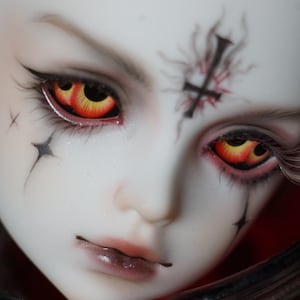 5 Colors Double Pupils BJD Eyes Variant Doll Resin Eyes, Bld Devils Doll Eyes BJD Ball Jointed Doll Eyes, 14MM Eyes Halloween Gifts