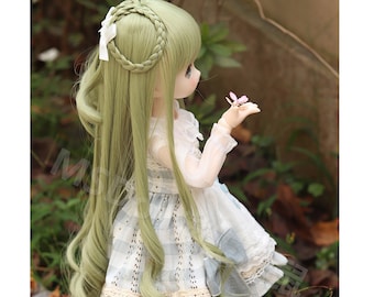 Long Curly BJD Doll Wig: Wavy Hair, 10 Colors (6-7", 7-8", 8-9")