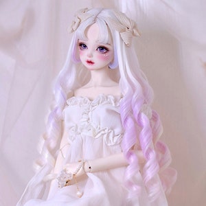 Custom Make Doll Wig Doll Hair 1/3 1/4 1/6 1/8 Bjd Big Long Wavy Wig for SD MSD YOSD Blythe Dolls Accessories,Curly Hair for Girl Boy Dolls