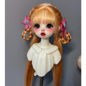 1/3 1/4 1/6 BJD/SD /Yosd / MSD Doll Wig Bjd Doll Braided Hair Wig Double Ponytails for 6-7&quot; 7-8&quot; 8-9&quot; Head