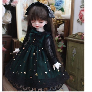 BJD Starry Sky Doll Dress + Headband: Fits 1/6, 1/4, 1/3 Dolls