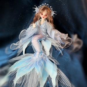 Handmade Bjd Doll Mermaid Dress Doll Clothes,Bjd Clothes Mermaid Outfit for 1/4 1/6 Bjd Doll Like Ob11/Molly/Blyth/Yosd/Mdd Doll Clothing