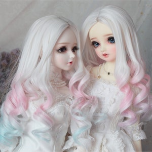 BJD Doll Wig: Gradient Curly Hair, 1/3 1/4 1/6 Size, Custom Color