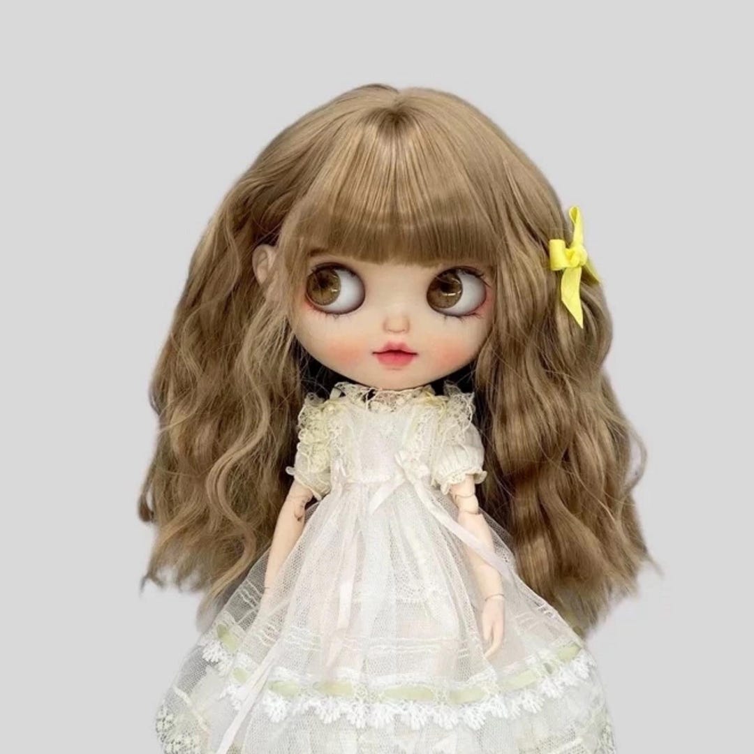 BJD Doll Wig Curly Hair for Blythe Zsiga Labubu Doll 24.5-26.5cm