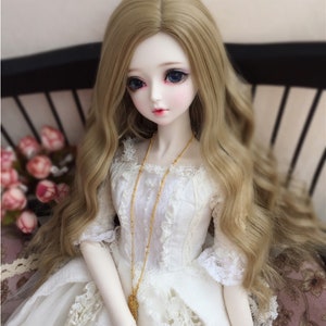 Custom BJD Doll Wig: Long Wavy Curls for 1/3, 1/4, 1/6 SD Blythe